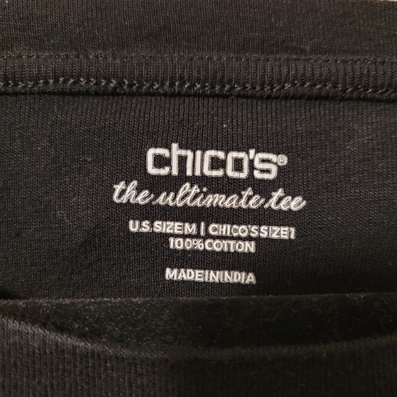 Chico's black the ultimate tee size M crew neck - Picture 3 of 3